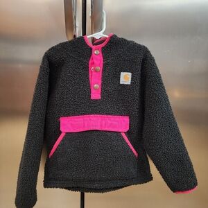 Carhartt Kids Black and Pink Fleece Hoodie